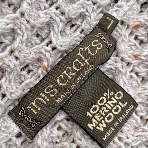 Inis Crafts Made in Ireland 100% Merino Wool Knit Cardigan Sweater Large Button - Picture 8 of 14